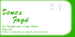 denes fogd business card